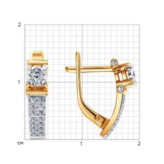 Серьги классические из золота 585 пробы с бриллиантами