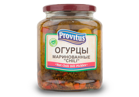 Огурцы маринованные чили Provitus, 640г