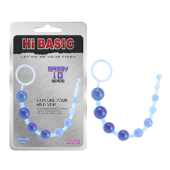 Голубая анальная цепочка Sassy Anal Beads - 26,7 см. - 