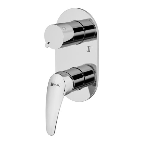Lemark LM0427C Встраиваемый смеситель для ванны и душа, на два выхода, без аксессуаров, латунь/хром