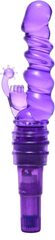 Фиолетовая виброракета с насадкой-кроликом Ribbed Rabbit Vibrator - 21,6 см. - 