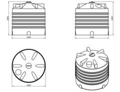 Емкость пищевая вертикальная Мультпласт КАС К-10000 10000 л. вертикальная (240x240x240см;263кг;красный) - арт.555434.19