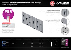 ЗУБР тип 23GA (P0.6) 25 мм, 10 000 шт, шпильки для нейлера, Профессионал (31835-25)