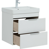 Aquanet 312424 Тумба с раковиной Ирис new 60 подвесная 1 ящ. 2 фасада цв.белый глянец (312424)