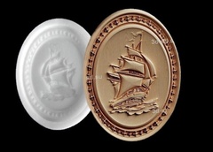 Силиконовый молд Парусник медальон