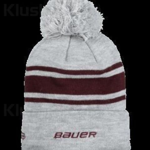 Шапка BAUER NE TEAM STRIPE POM POM сер/бордо