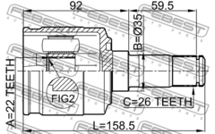 ШРУС ВНУТРЕННИЙ SPECTRA МКПП ЛЕВЫЙ STELLOX 22*35*26