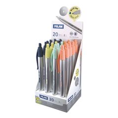 Qelem/Dısplay 20 blue ball pens p1 sılver