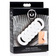 Комплект эрекционных колец для мошонки Master Series Ring Master Custom Ball Stretcher Kit, прозрачные, 6 шт