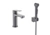 Aquatek AQ1712BGM AQ1712BGM ЛУГАНО смеситель для раковины 106 с гигиеническим ручным душем, оружейная сталь