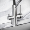 Sancos Nolia SC12003SS Смеситель для кухни с гибким изливом и краном для фильтра, цвет: нержавеющая сталь,чёрный