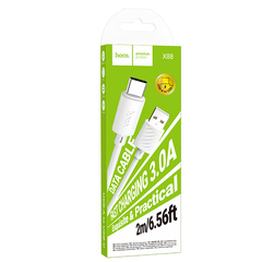Кабель для зарядки hoco X88, USB-C 3.0А, 2м, белый