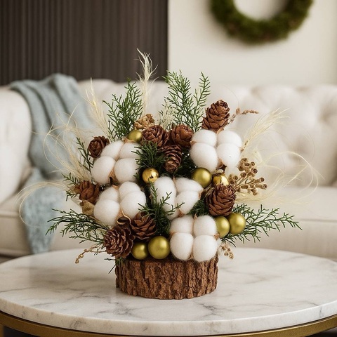 Интерьерная зимняя новогодняя композиция 