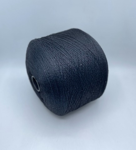 Бобинная пряжа (пр.Италия),Linette Pailletes, 450/100гр, 80% Лен, 20% Полиэстер(пайетка), цвет-Черный+пайетка. арт.36734