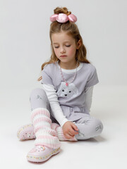 брюки  для девочки  КР 4074/сиреневый 3710 Н090 к647