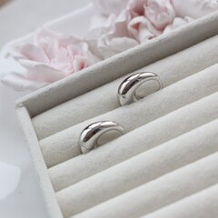 Швензы гладкие 19*7 мм с французским замком, родий, Ш112