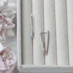 Швензы удлинённые 30*2 мм с английским замком, родий, Ш122