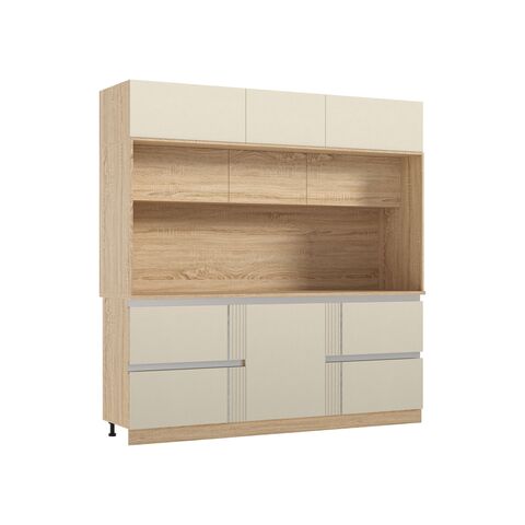 МДФ Кухня Карина Центральная секция 2200 (Пластер Аворио, Сонома)