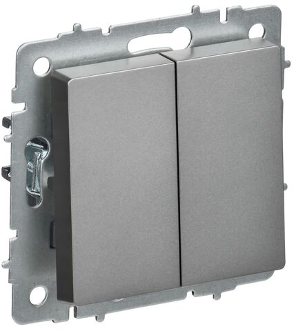 BRITE Выключ. 2-кл. перекр. 10А ВС10-2-3-БрС сталь IEK