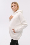 Утепленное худи для беременных и кормящих 16030 молочный