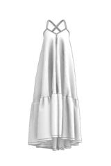 Луана. Сарафан льняной макси комбинированный под пояс CS-16110
