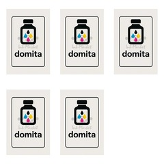 Комплект чернил Domita M UV 1 л — 5 цветов