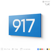 Номер на дверь 917, табличка на дверь для офиса, квартиры, кабинета, аудитории, склада, голубая 120х70 мм, Айдентика Технолоджи