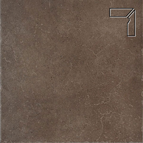 Interbau - Alpen, Engadin/Бурый песок, цвет 045 - Клинкерный плинтус ступени правый, 3 части