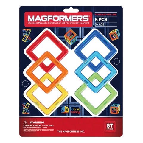 MAGFORMERS  Магнитный конструктор Квадраты 6 (63086)