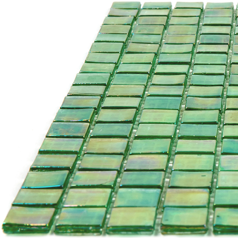 NG24 Мозаика одноцветная чип 15 стекло Alma Mono Color зеленый темный квадрат глянцевый перламутр