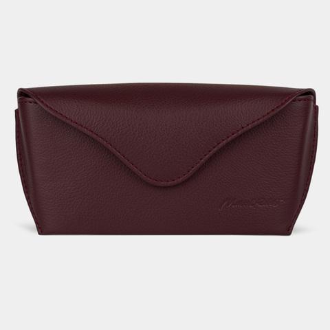 Футляр для очков Soleil из кожи теленка, бордового цвета