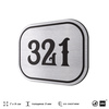 Номерок на дверь квартиры 321, для кабинета, офиса, шильдик 9 х 7 см, брашированная сталь, Айдентика Технолоджи