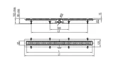 Трап линейный для пола, боковой слив, бронза MCH CH750/50HN1BR