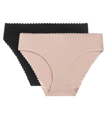 Трусы женские брифы хлопковые 2 шт. в упаковке DIM 0DFQ_Телесный/Черный