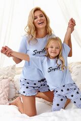 Пижама женская с шортами из хлопка TARO 2862 SKY