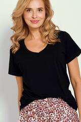 Пижама женская с шортами TARO 3319/3360 ESTI | Черный + леопард