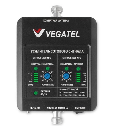 Усилитель сотовой связи VEGATEL VT-1800/3G-kit (офис, LED)