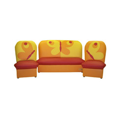 Комплект мягкой игровой мебели «Радуга» Бабочки оранжо-желтый