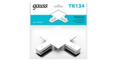 Коннектор Gauss для встраив.трековых шинопроводов угловой  белый TR134