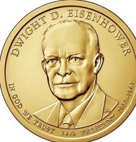 1 доллар 34-й президент США Дуайт Эйзенхауэр 2015 год