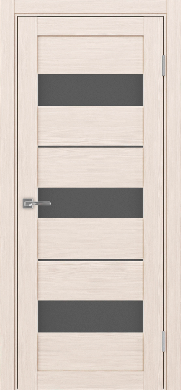 Дверь межкомнатная Оптима Порте Турин 526.122, цвет перламутровый ясень, экошпон, стекло графит