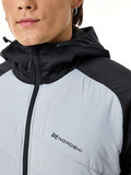 Премиальный костюм для лыж и зимнего бега Nordski Hybrid Hood Warm 2.0 Black-Grey