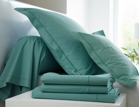 Постельное белье 2 спальное евро Blanc des Vosges Plain Celadon