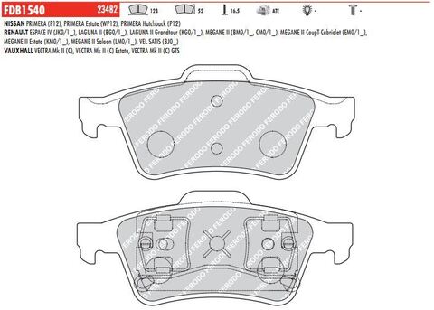 FDB1540 Тормозные колодки дисковые OE 'PREMIER'