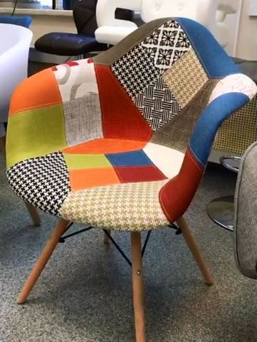 Интерьерное дизайнерское стул-кресло Eamеs Patchwork Multucolor / Пэчворк