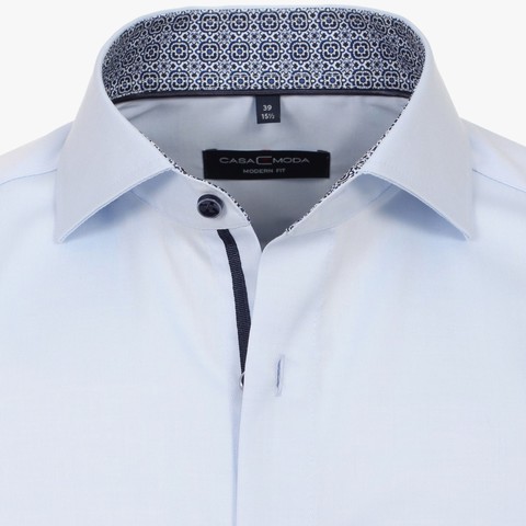 Сорочка мужская Casamoda Modern Fit 303524000-102 из голубого твила с отделкой