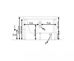 Ванна с ножками OPTIMA 75*175