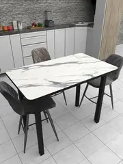Обеденный стол "Мрамор белый" 90х60 см