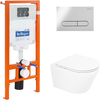 BelBagno BB8001CHR/SC/BB002-80/BB005-PR-CHROME Комплект 3 в 1 Унитаз подвесной с сиденьем BelBagno TRE BB8001CHR/SC + Система инсталляции для унитазов BelBagno BB002-80  с кнопкой смыва BB005-PR-CH