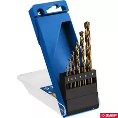 ЗУБР Кобальт, 6 шт, (2-8 мм), сталь Р6М5К5, класс А, набор сверл по металлу, Профессионал (29626-H6)